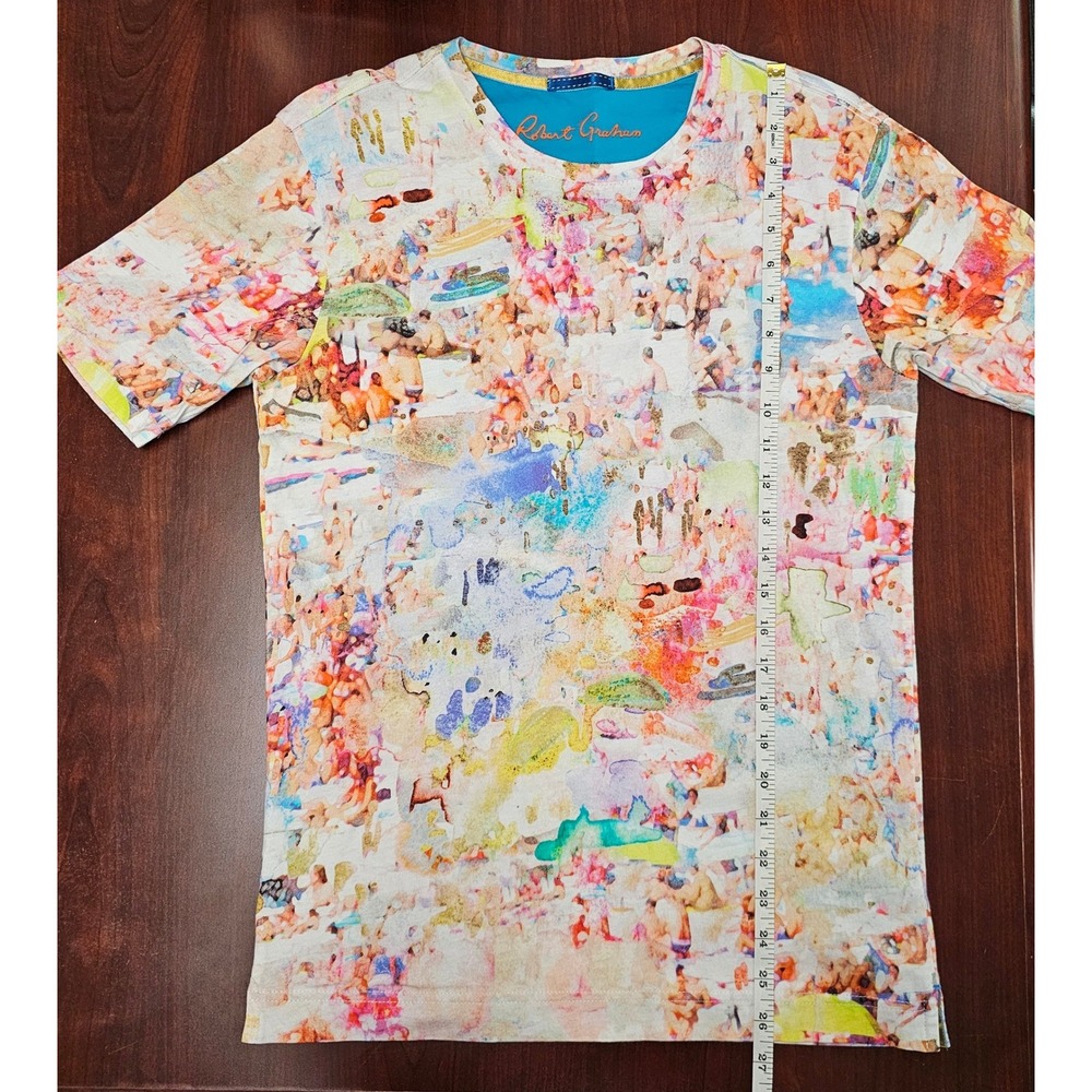 Robert Graham T-Shirt XS Mens Beach Graphic Print Watercolor Artsy Cruise Resort - Picture 7 of 11
